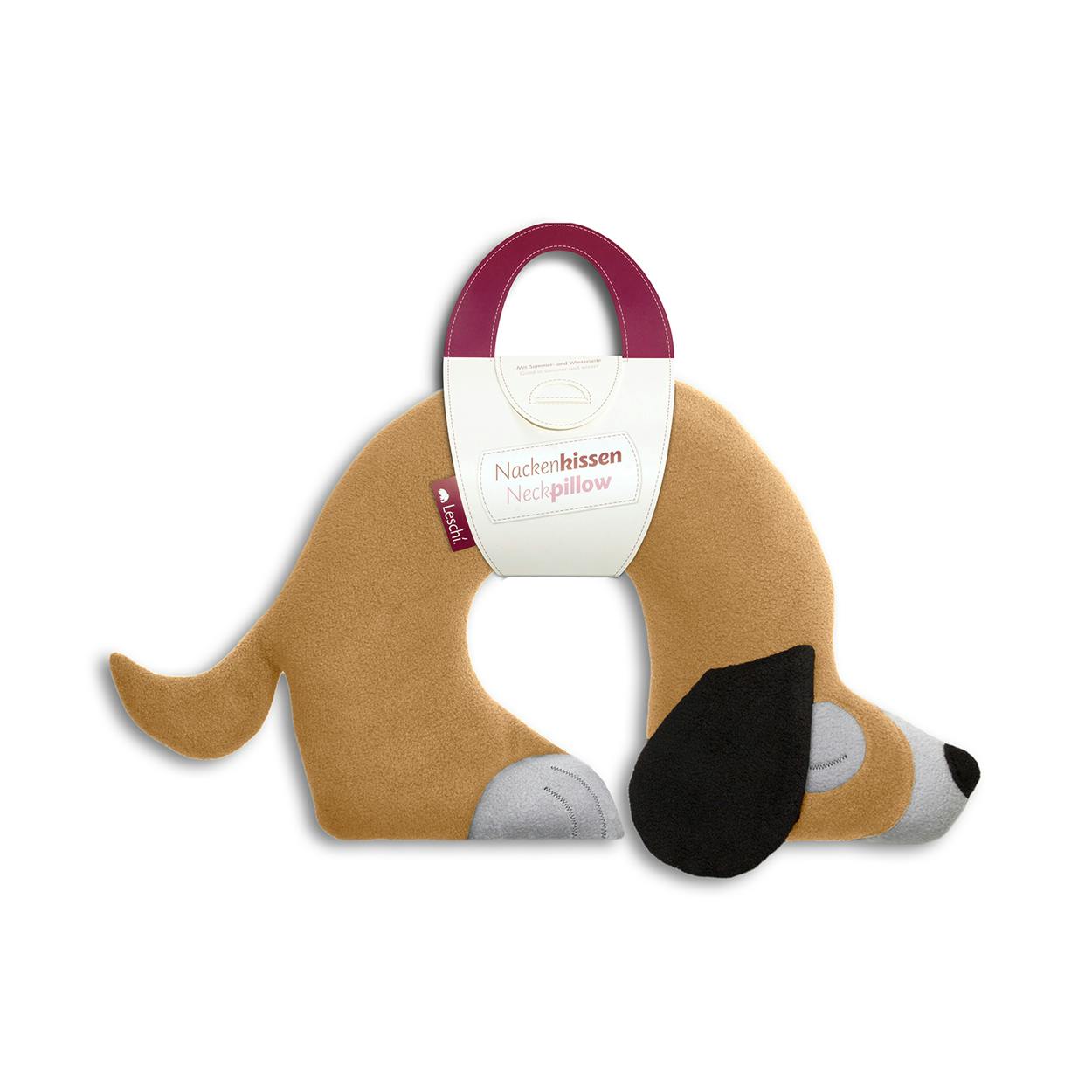 Travel Pillow (Dog in Sand Black Travel Pillow (Dog in Sand Black